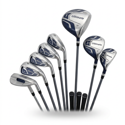 Golf Club Set Designed for Confident Play, 460cc Alloy Driver, Hybrid, 6-Iron Set, Low Center Gravity