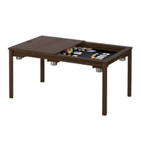 Convertible Gaming Table Designed for Family Game Nights, Solid Oak Wood, 4-6 Players, Removable Tops