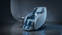 Blue Faux Leather Zero Gravity Recliner 3D Programmable Massage Chair — Lifestyle