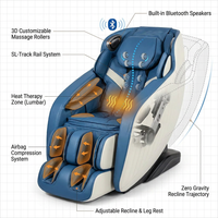 Blue Faux Leather Zero Gravity Recliner 3D Programmable Massage Chair — How It Works