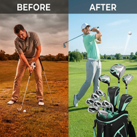 Golf Club Set 9 Piece Complete Golf Set for Right Handed with Stand Bag and 3 Bonus Head Covers — Before & After