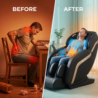 Massage Chair with Zero Gravity Built for Deep Relaxation, Full Body Coverage, Heating Therapy, 5 Auto Modes — Before & After