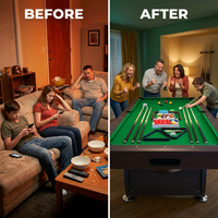 Pool Table 8 Feet Full Optional – Vintage Green — Before & After