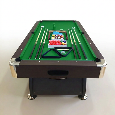 Pool Table Built for Home Entertainment, Automatic Ball Return, Vintage Green Cloth, Complete Set