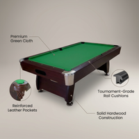 Pool Table 8 Feet Full Optional – Vintage Green — infographic