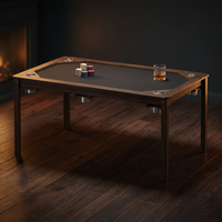 Wood Poker Table Convertible Gaming Table for 4-6 Players with Removable Tops — Studio Shot