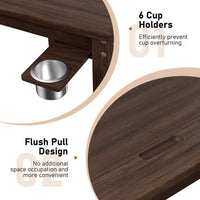 Wood Poker Table Convertible Gaming Table for 4-6 Players with Removable Tops